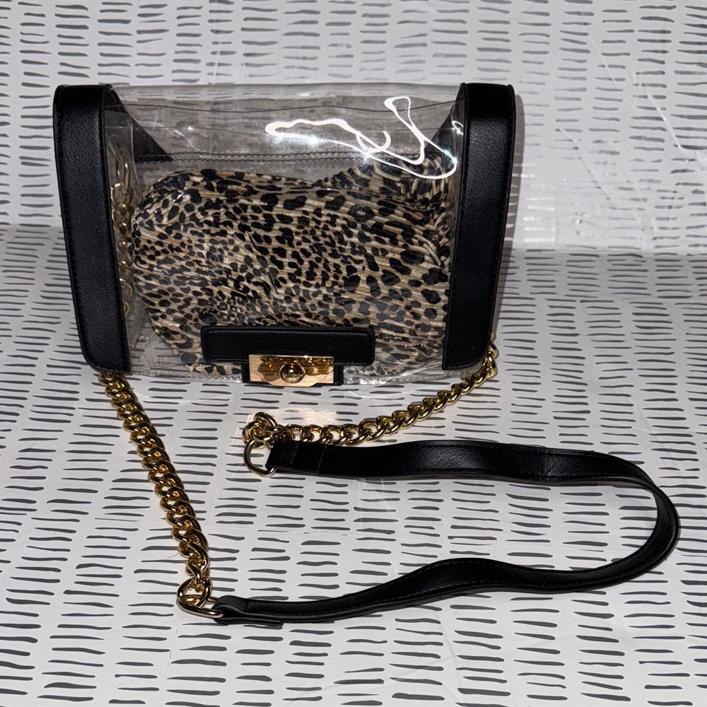 Stylish Black and Gold Clear Bag